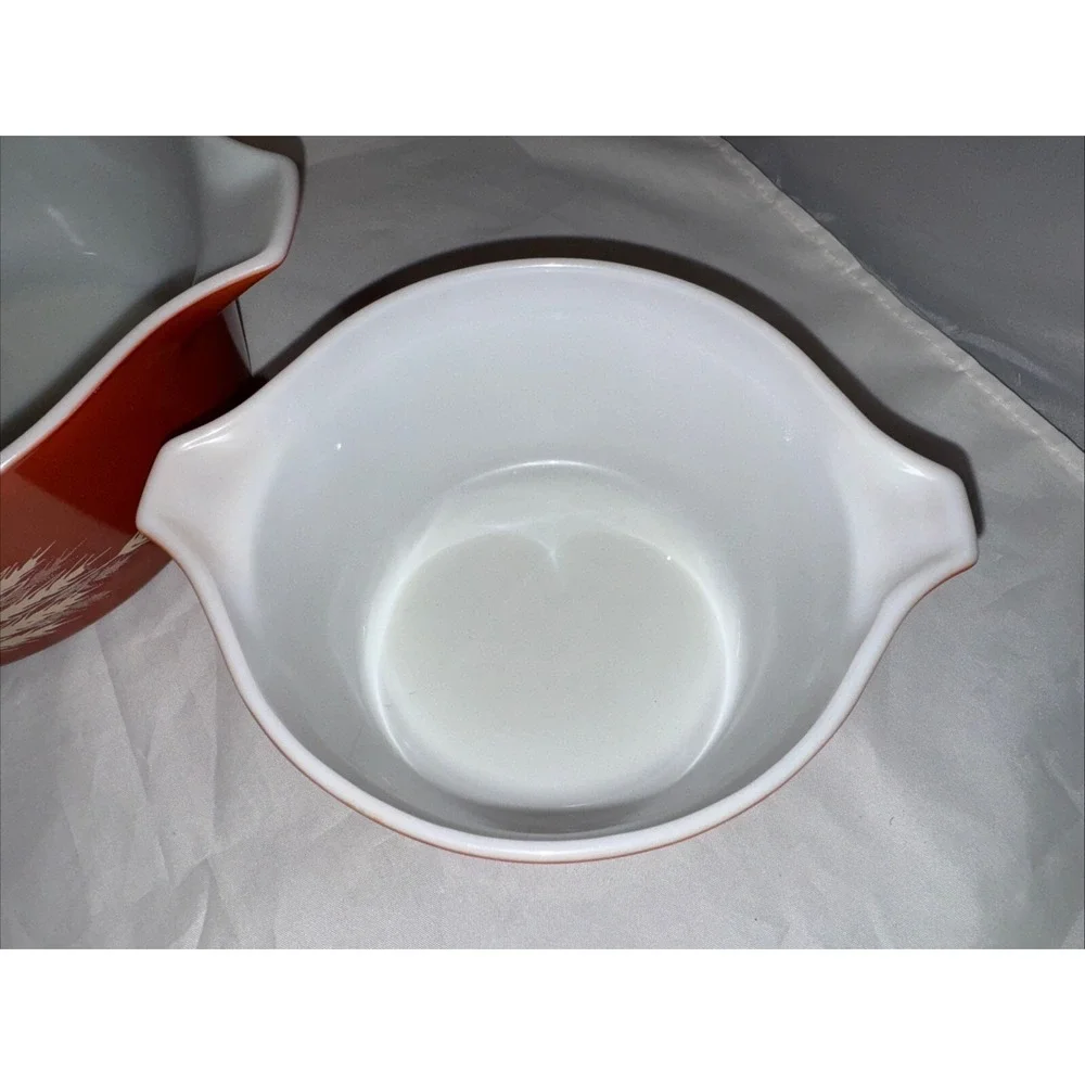 Vintage Pyrex‎ Autumn Harvest Wheat Cinderella Nesting Mixing Bowls -2